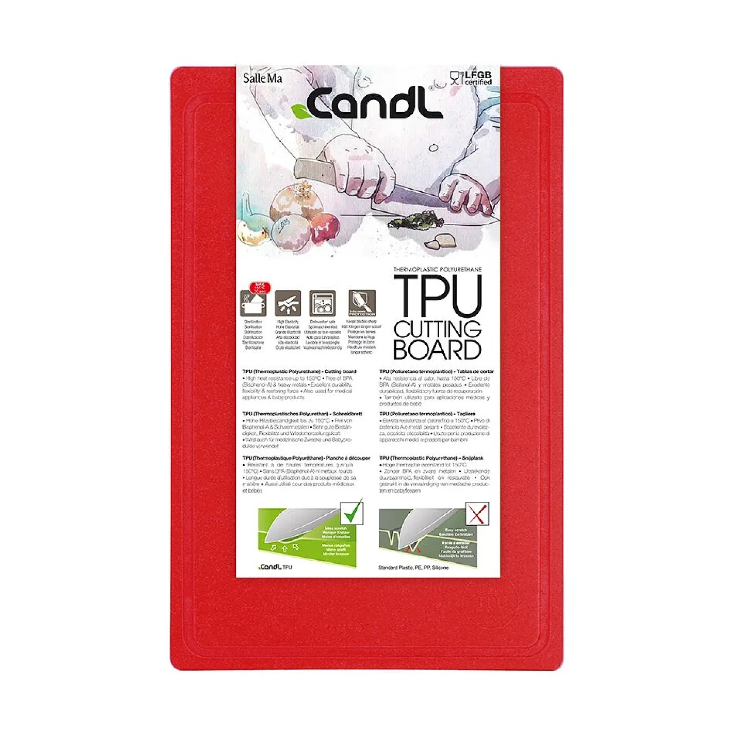 Candl Professionele TPU Snijmat 38 x 25 cm Rood