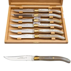 Claude Dozorme Laguiole Steakmessen Licht Hoorn