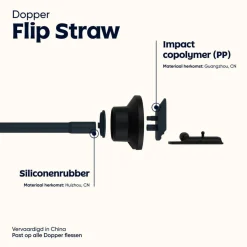 Dopper Flip Straw Zwart
