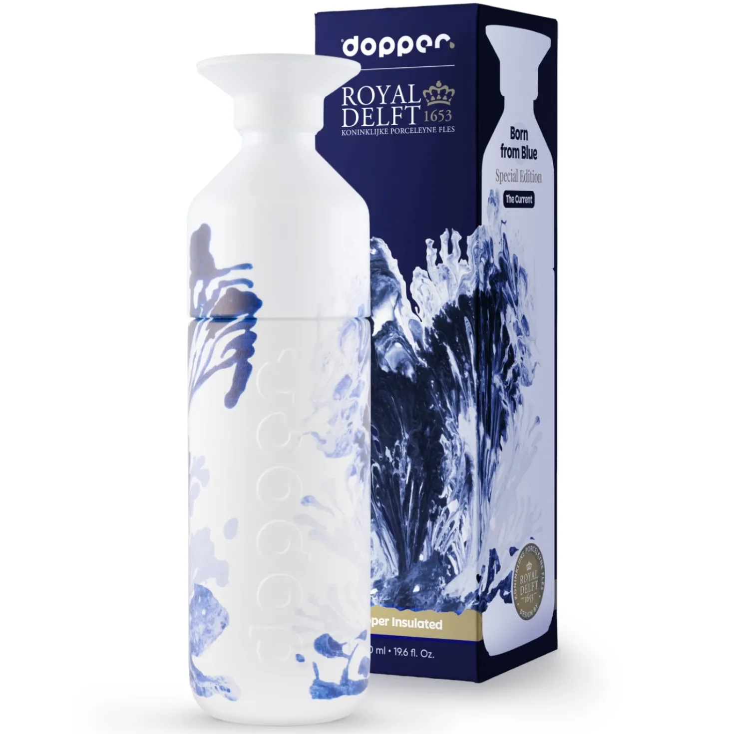 Dopper Isoleerfles X Royal Delft - The Current 580 ml
