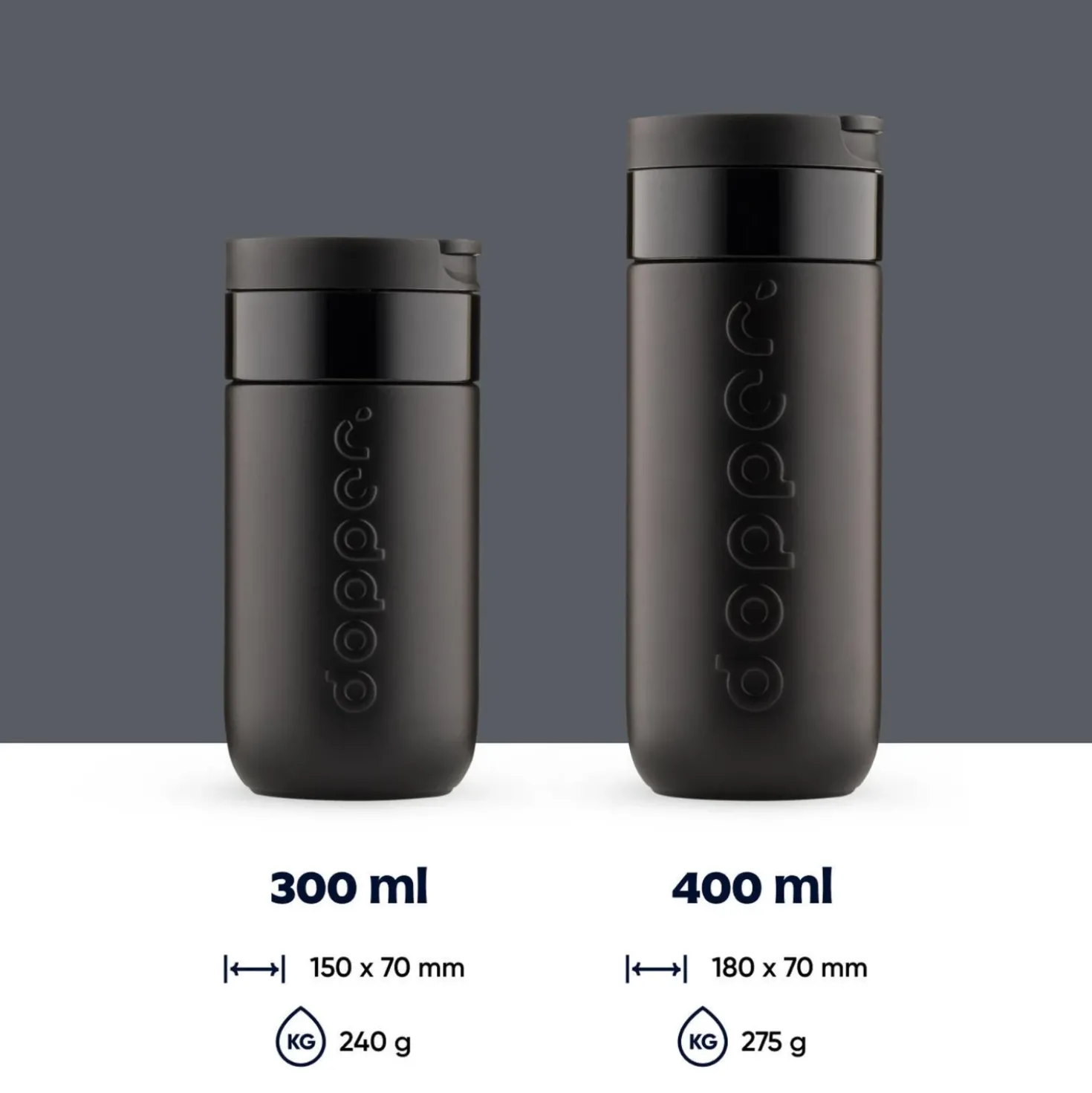 Dopper Travel Mug Blazing Black 400 ml