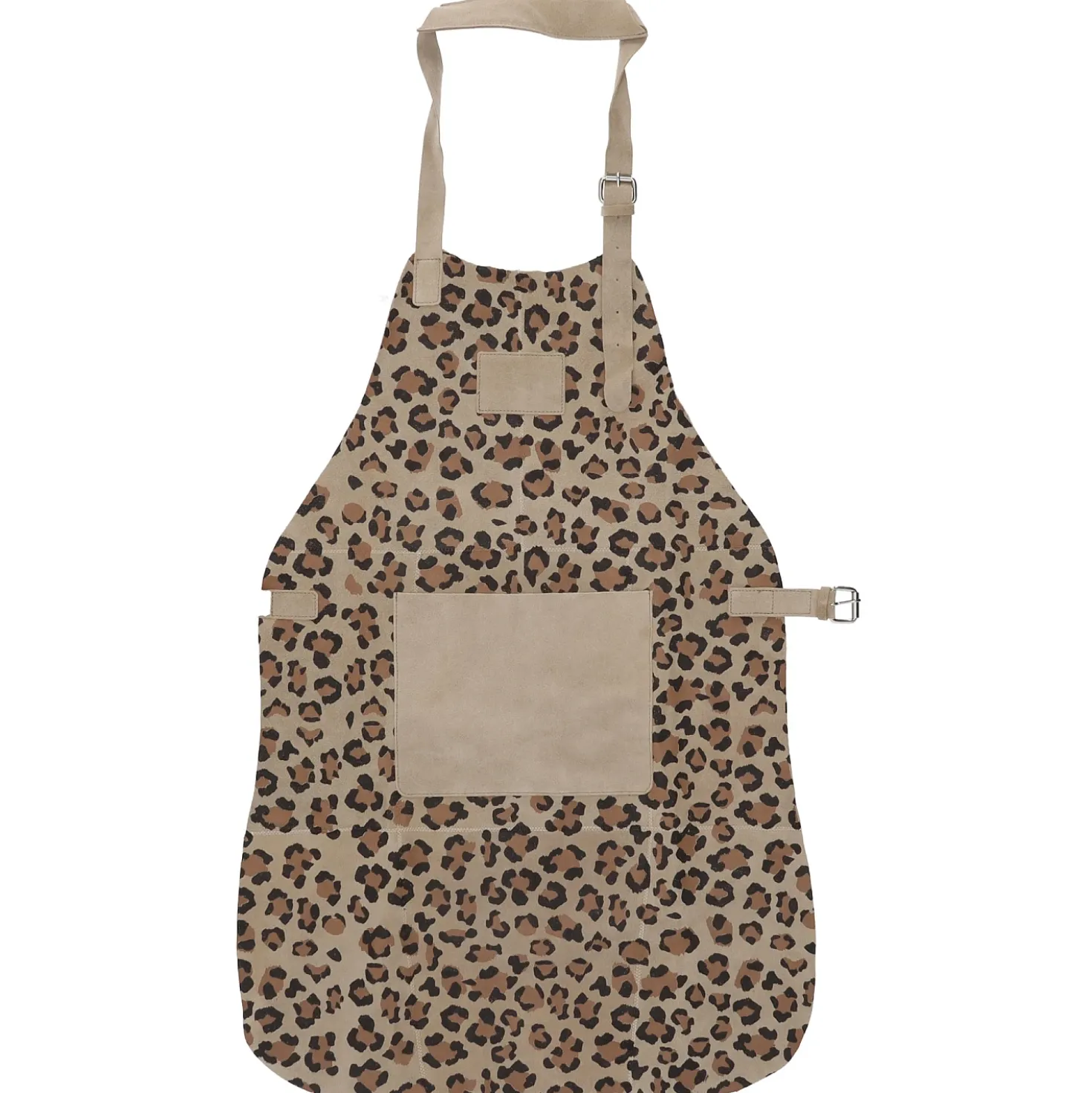 Dugros Lederen Schort Met Tijgerprint Beige