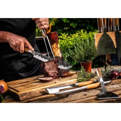 Forged BBQ Plancha Spatula Olijfhout