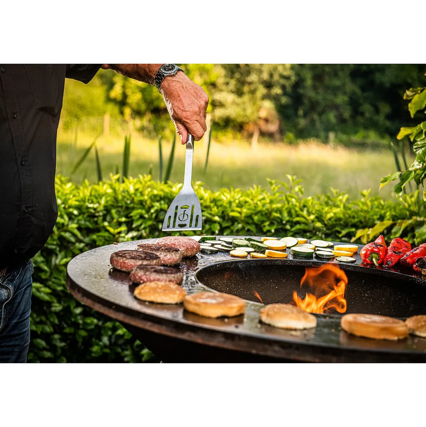 Forged BBQ Spatula Olijfhout