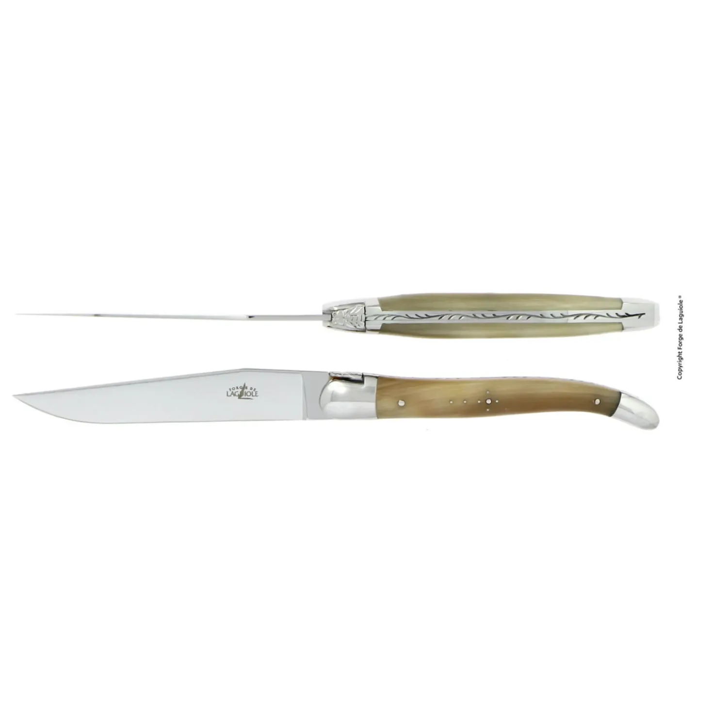 Forge de Laguiole Steakmessen Hoorn (2 stuks)