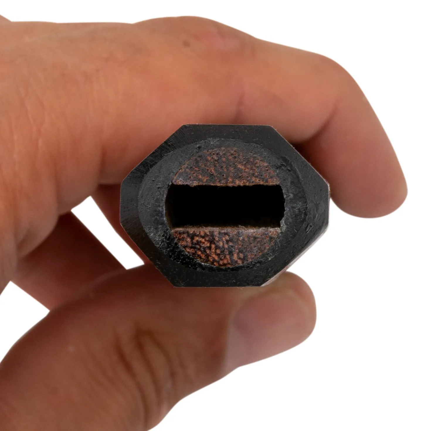 Handvat Donker hout met Ringen Ocatagon