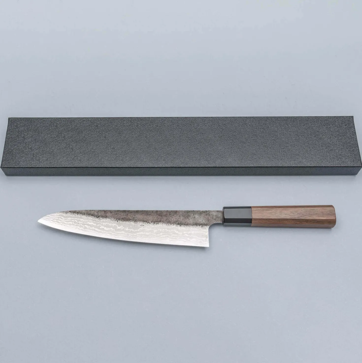 Hatsukokoro Aogami #2 Damascus Kurouchi Gyuto 21 cm