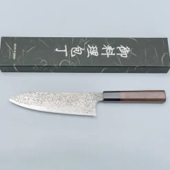 Hatsukokoro Ginga 34 Nickel Damast Santoku 18 cm