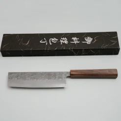 Hatsukokoro Ginrei Ginsan Bubinga Nakiri 17 cm
