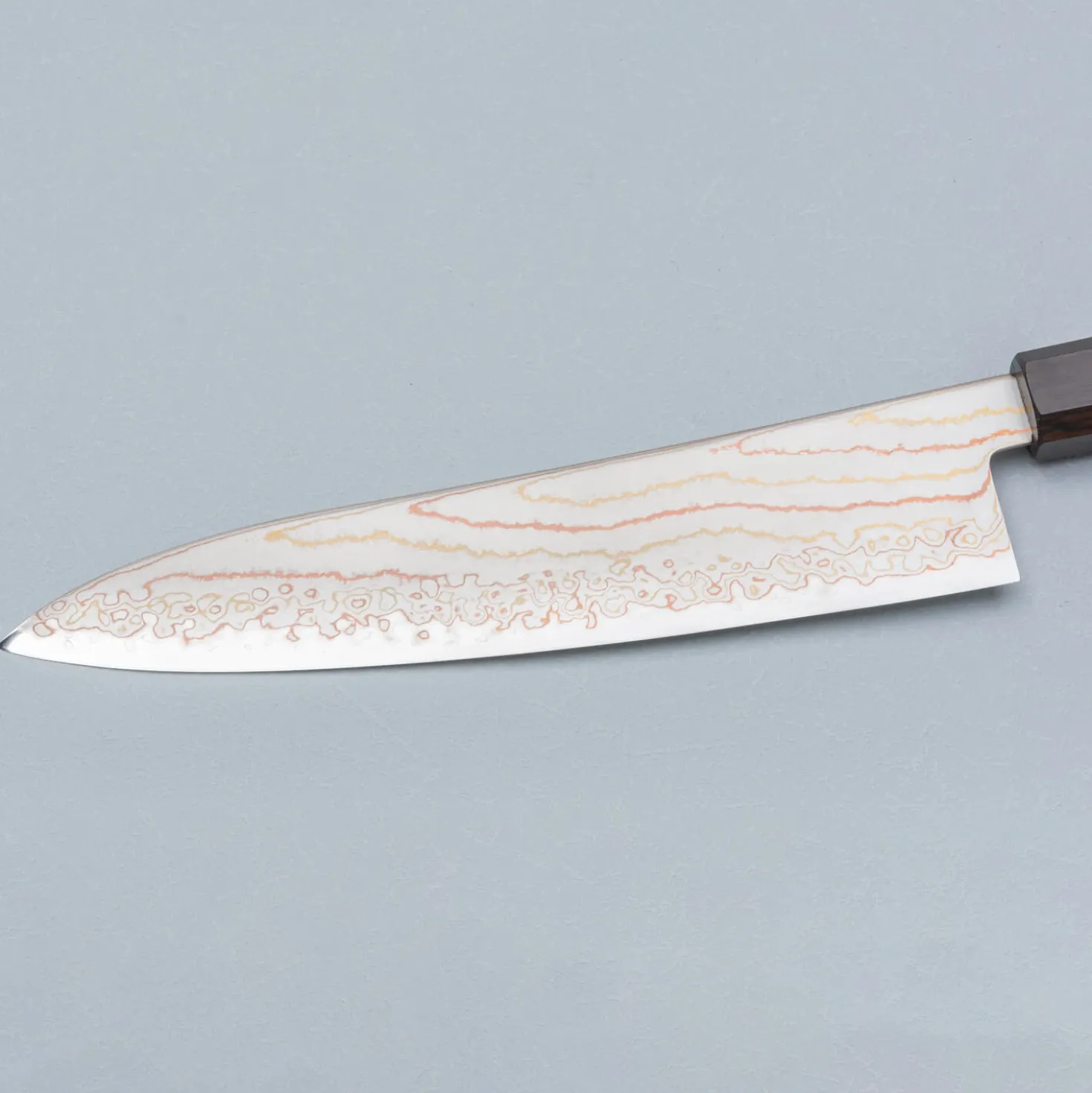 Hatsukokoro Hayabusa Aogami #2 Rainbow Damast Gyuto 21 cm
