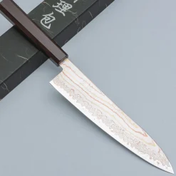 Hatsukokoro Hayabusa Aogami #2 Rainbow Damast Gyuto 21 cm