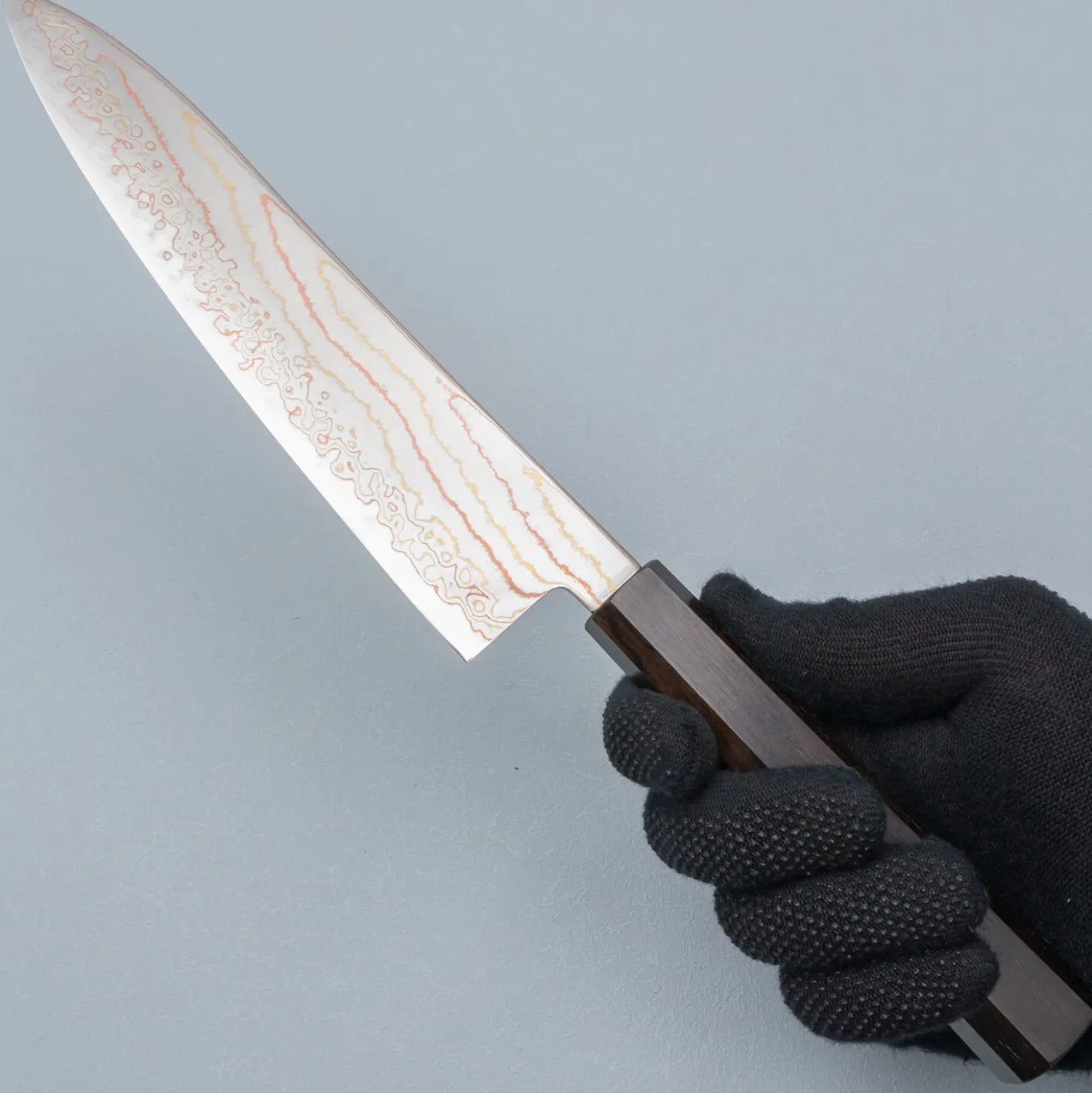 Hatsukokoro Hayabusa Aogami #2 Rainbow Damast Gyuto 21 cm