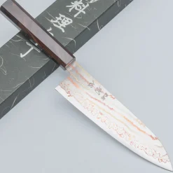 Hatsukokoro Hayabusa Aogami #2 Rainbow Damast Santoku