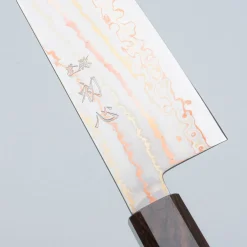 Hatsukokoro Hayabusa Aogami #2 Rainbow Damast Santoku