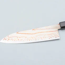 Hatsukokoro Hayabusa Aogami #2 Rainbow Damast Santoku