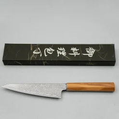 Hatsukokoro Hikari SLD Damast Olive Ko-Santoku 15 cm