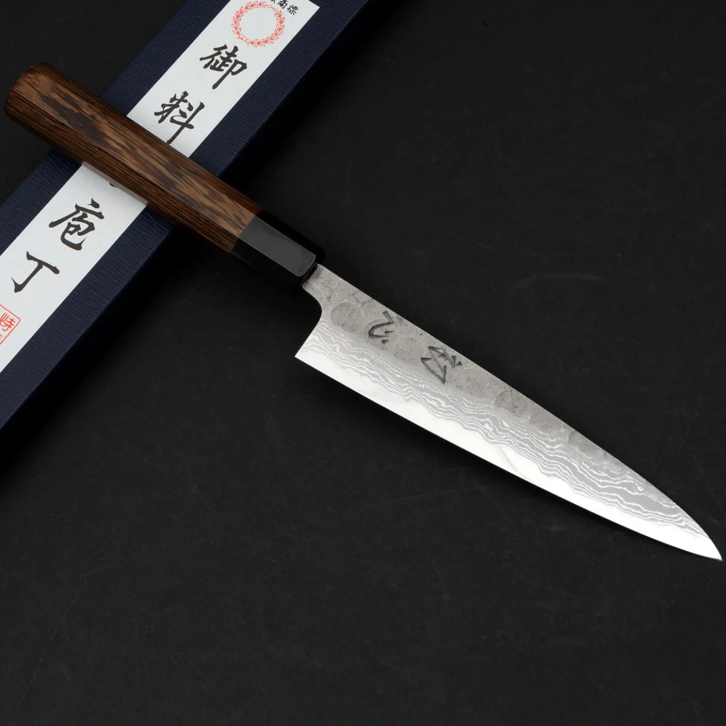 Hatsukokoro Inazuma Aogami Damascus Super Petty 15 cm