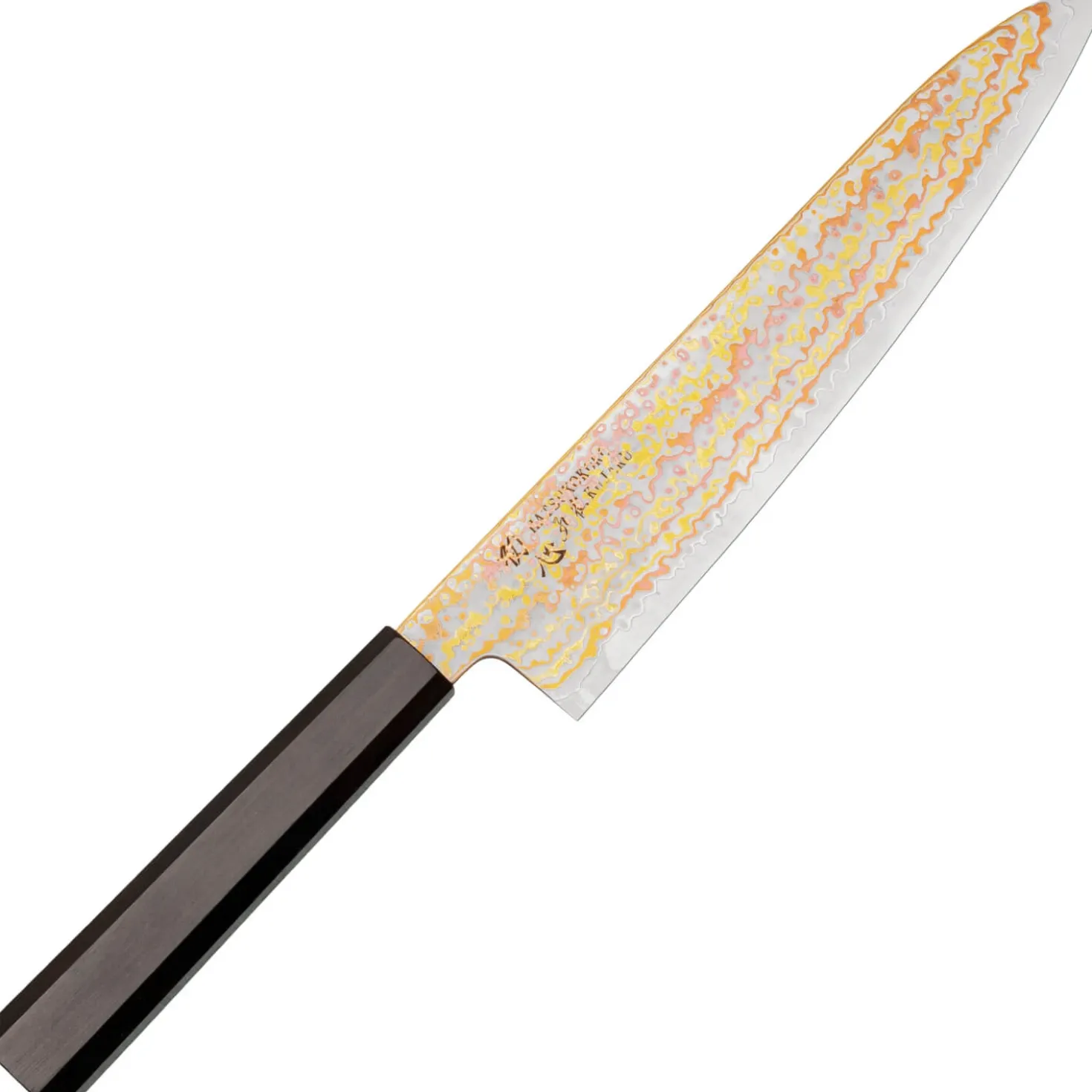 Hatsukokoro Kujaku V-Toku 2 Rainbow Damast Gyuto 21 cm