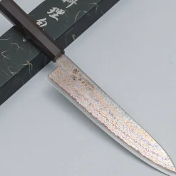 Hatsukokoro Kujaku V-Toku 2 Rainbow Damast Gyuto 24 cm