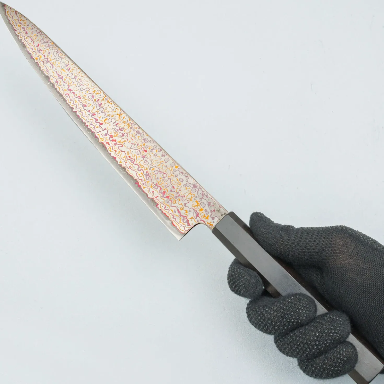 Hatsukokoro Kujaku V-Toku 2 Rainbow Damast Sujihiki 27 cm