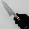 Hatsukokoro Ryuhyo Kurozome SG2 Damast Birch Santoku 18 cm