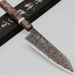 Hatsukokoro Ryuhyo Kurozome SG2 Damast Birch Bunka 18 cm