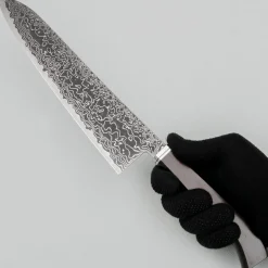 Hatsukokoro Ryuhyo Kurozome SG2 Damast Curved Ebony Gyuto 24 cm