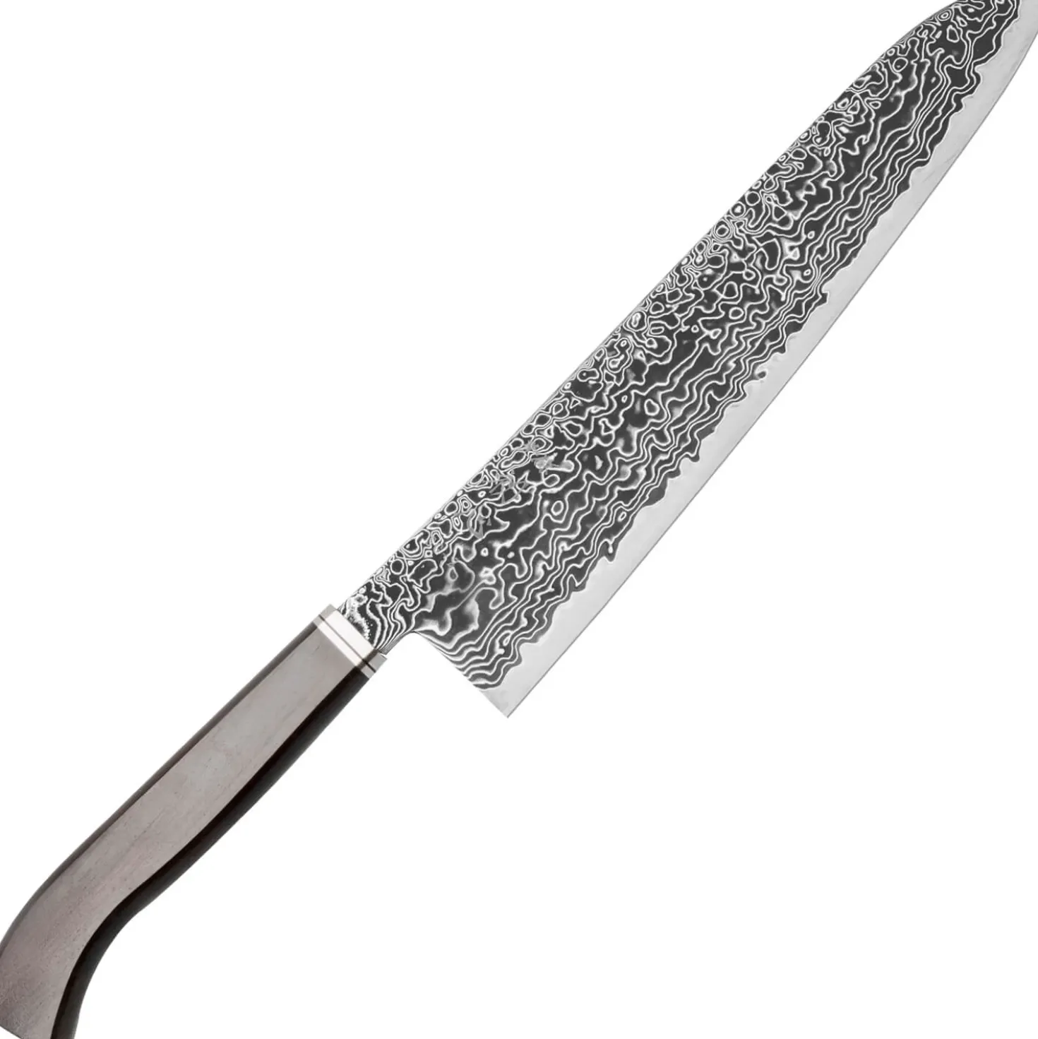 Hatsukokoro Ryuhyo Kurozome SG2 Damast Curved Ebony Gyuto 24 cm