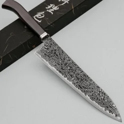 Hatsukokoro Ryuhyo Kurozome SG2 Damast Curved Ebony Gyuto 21 cm