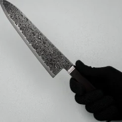 Hatsukokoro Ryuhyo Kurozome SG2 Damast Curved Ebony Gyuto 21 cm