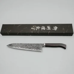 Hatsukokoro Ryuhyo Kurozome SG2 Damast Curved Ebony Gyuto 21 cm