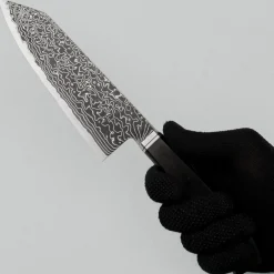 Hatsukokoro Ryuhyo Kurozome SG2 Damast Curved Ebony Bunka 18 cm
