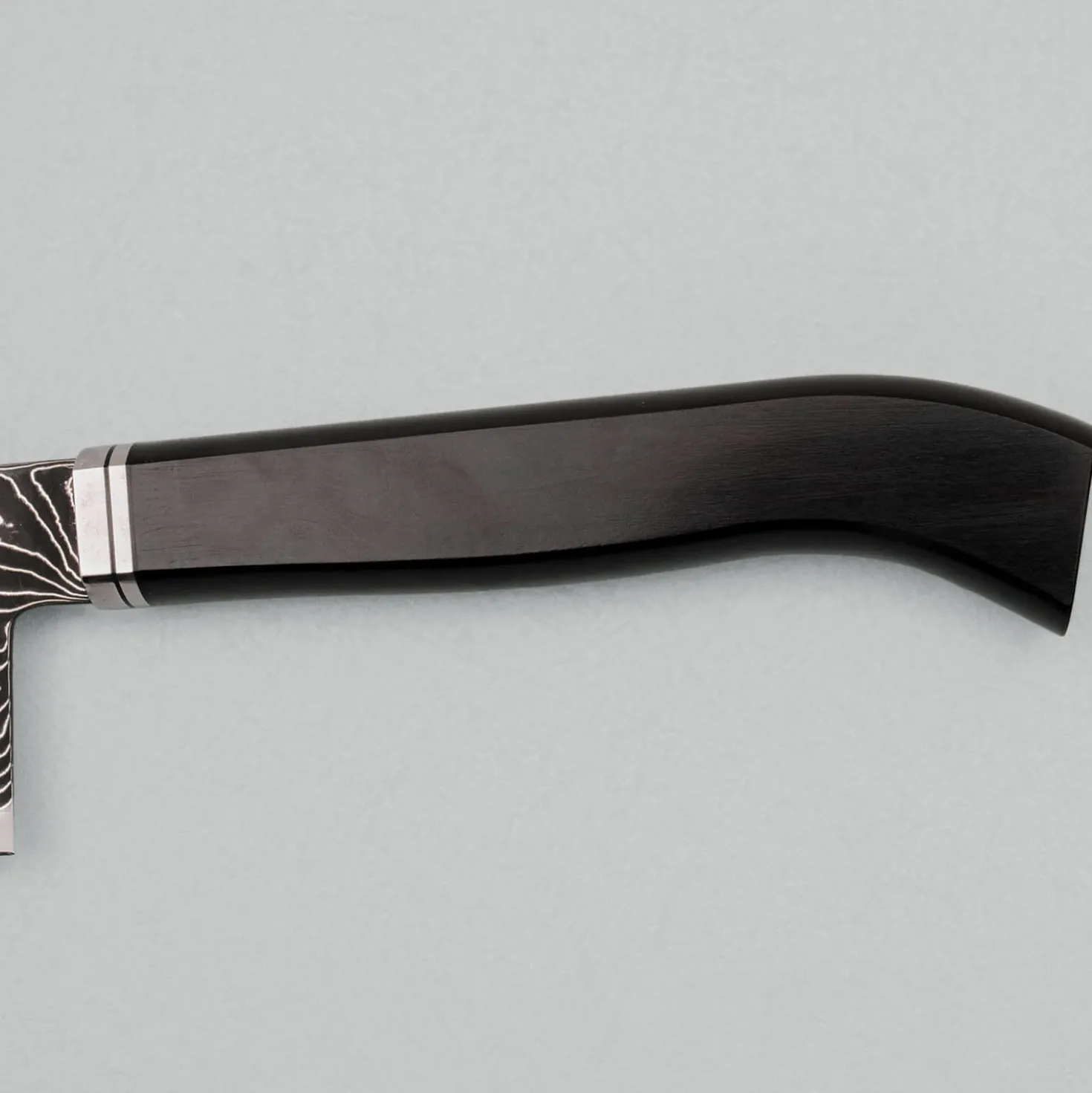 Hatsukokoro Ryuhyo Kurozome SG2 Damast Curved Ebony Bunka 18 cm