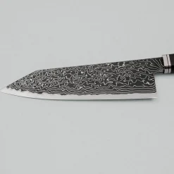 Hatsukokoro Ryuhyo Kurozome SG2 Damast Curved Ebony Bunka 18 cm