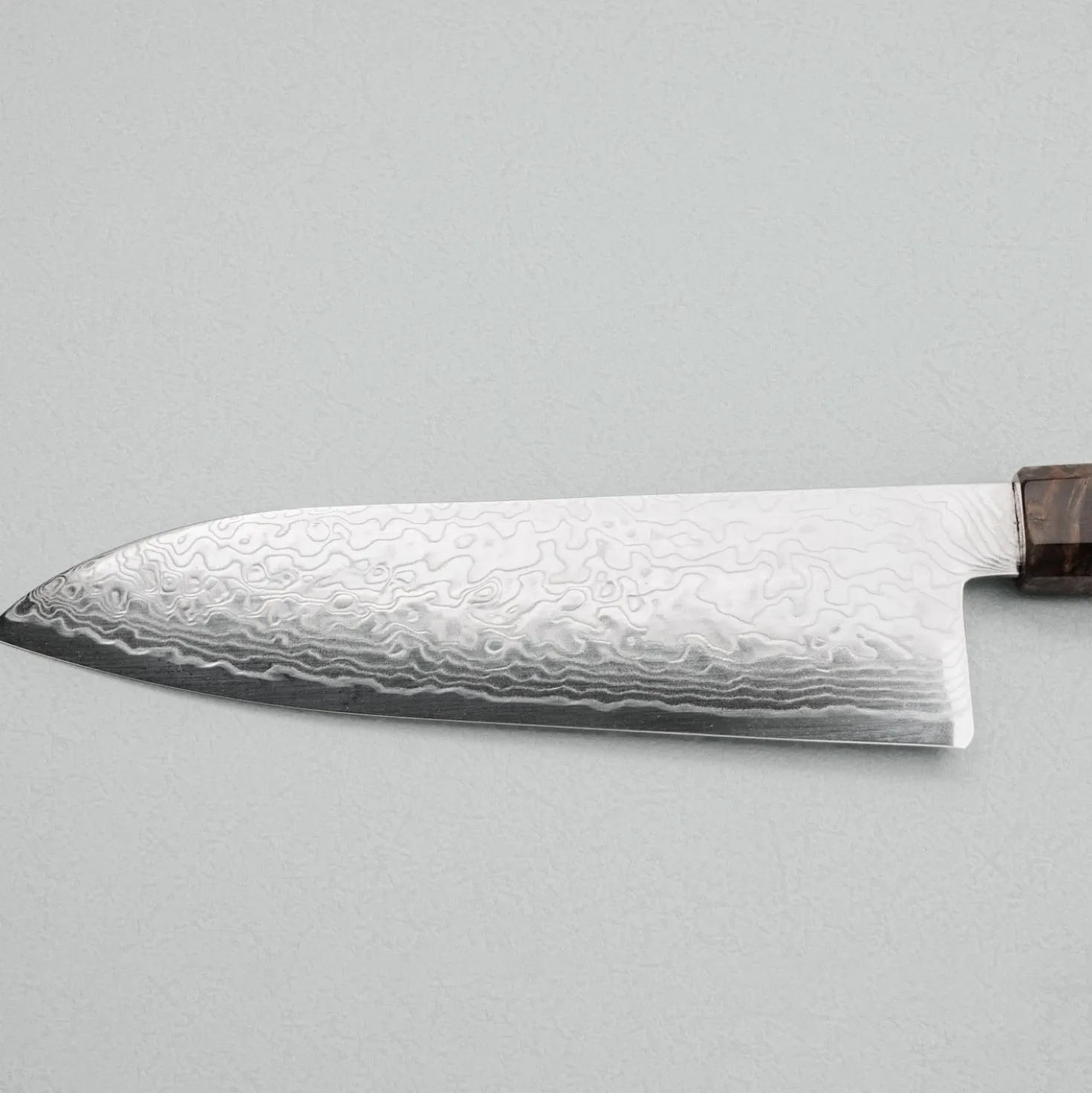 Hatsukokoro Ryuhyo SG2 Damast Birch Santoku 18 cm
