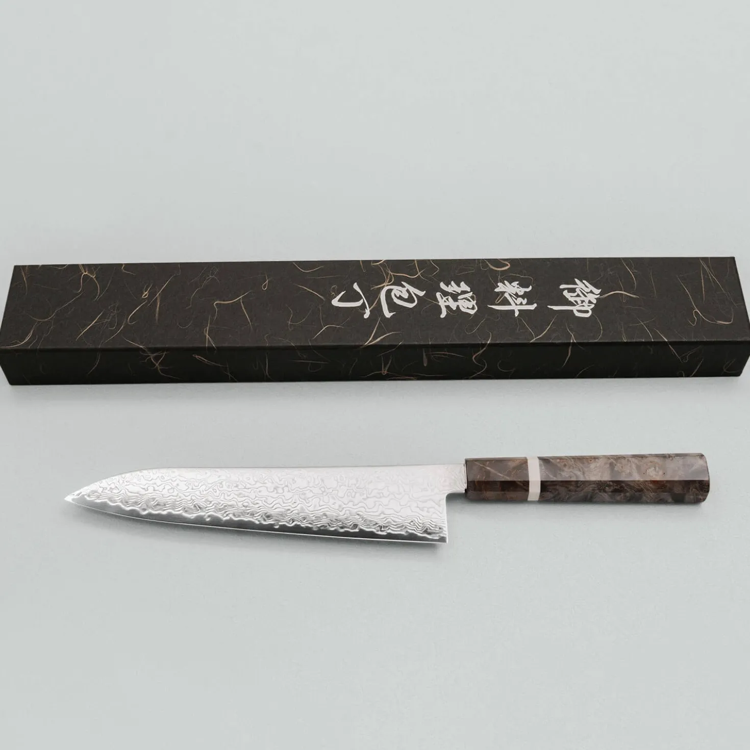 Hatsukokoro Ryuhyo SG2 Damast Birch Gyuto 21 cm