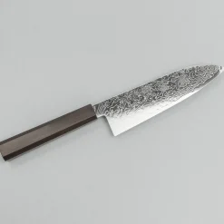 Hatsukokoro Ryuhyo SG2 Damast Ebony Santoku 18 cm