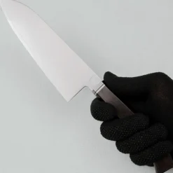 Hatsukokoro Ryuhyo SG2 Damast Curved Ebony Santoku 18 cm
