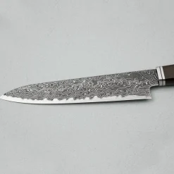 Hatsukokoro Ryuhyo SG2 Damast Kurozome Curved Ebony Petty 15 cm
