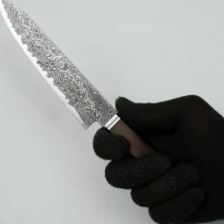 Hatsukokoro Ryuhyo SG2 Damast Kurozome Curved Ebony Petty 15 cm