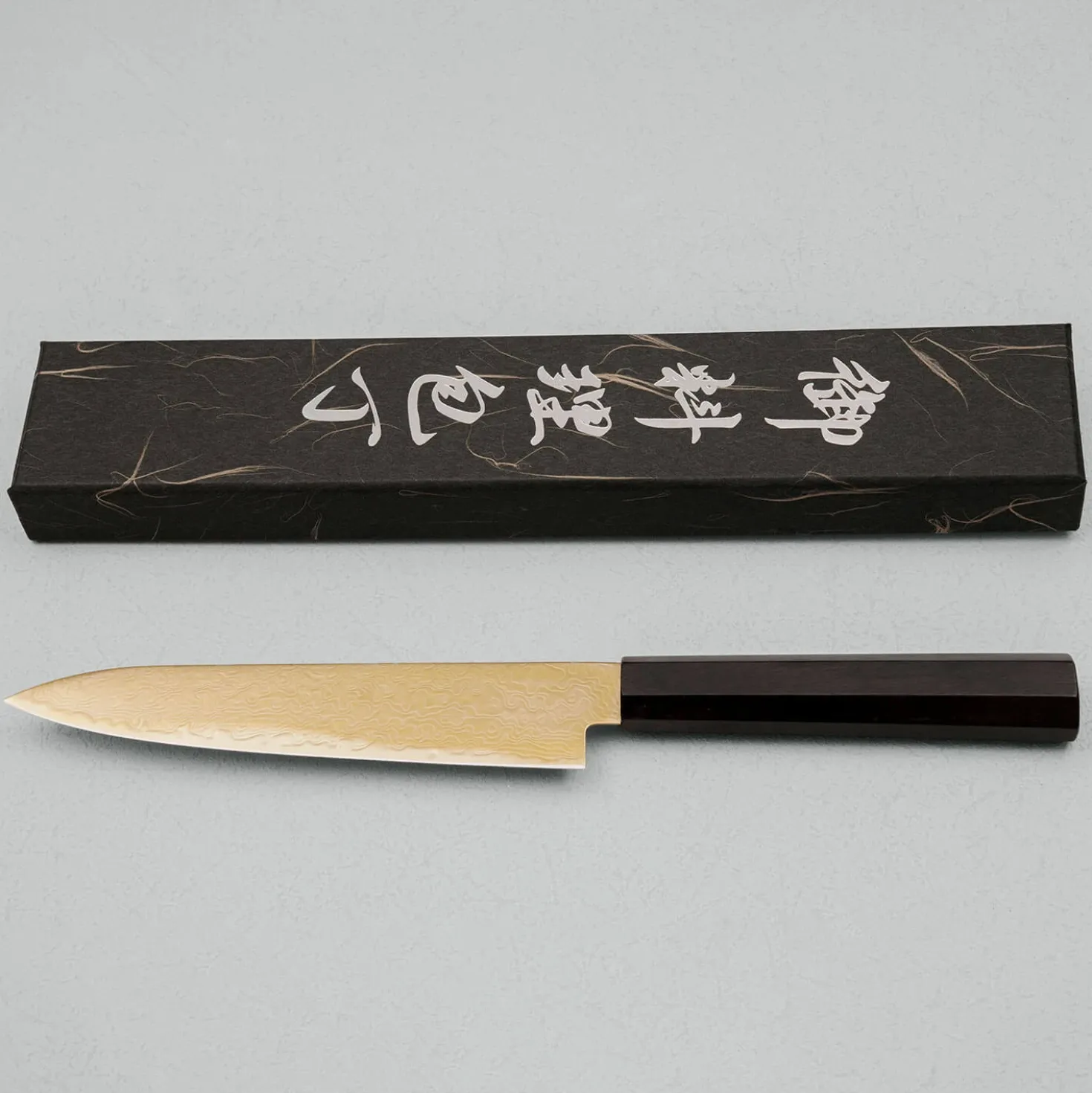 Hatsukokoro Ryuhyo SG2 Damast Ebony Gold Coating Petty 15 cm