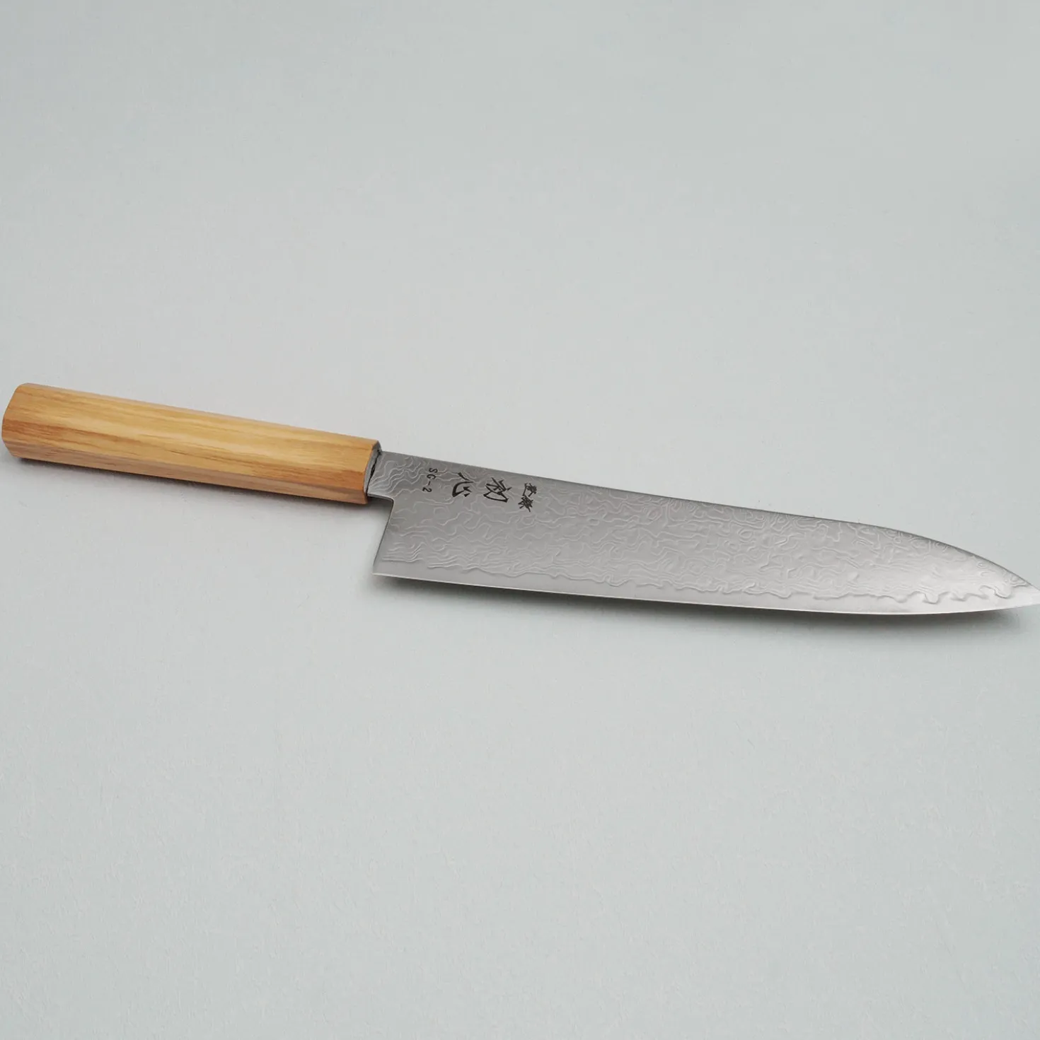 Hatsukokoro Ryuhyo SG2 Damast Olive Gyuto 21 cm