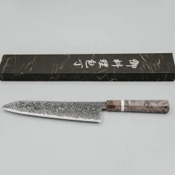 Hatsukokoro Ryuhyo SG2 Damast Kurozome Birch Gyuto 24 cm