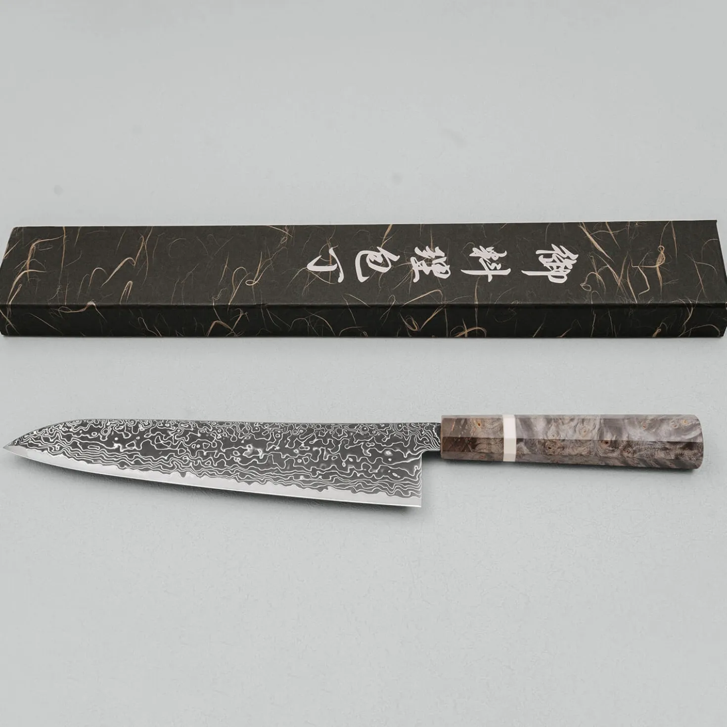 Hatsukokoro Ryuhyo SG2 Damast Kurozome Birch Gyuto 24 cm
