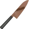 Hatsukokoro Ryuhyo SG2 Damast Ebony Brown Coating Santoku 18 cm