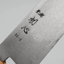 Hatsukokoro Ryuhyo SG2 Damast Olive Kiritsuke Gyuto 21 cm