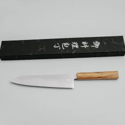 Hatsukokoro Ryuhyo SG2 Damast Olive Kiritsuke Gyuto 21 cm