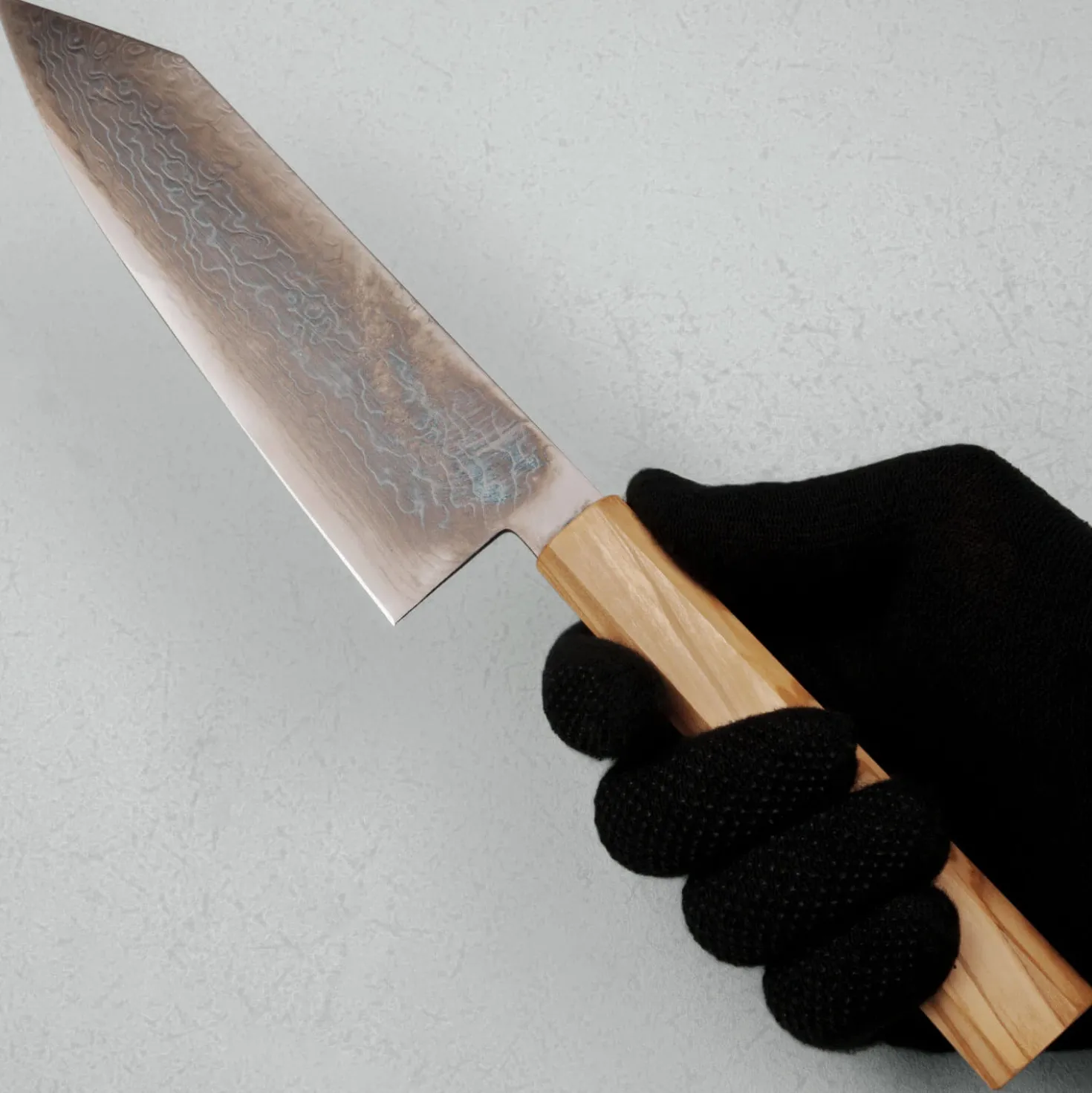 Hatsukokoro Ryuhyo SG2 Damast Olive Black Coating Bunka 18 cm