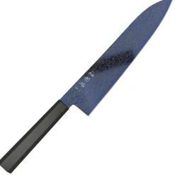 Hatsukokoro Ryuhyo SG2 Damast Ebony Blue Coating Gyuto 21 cm