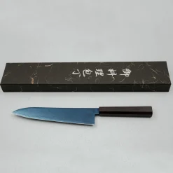 Hatsukokoro Ryuhyo SG2 Damast Ebony Blue Coating Gyuto 21 cm